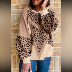 Leopard Print Patchwork Sweater 🤎